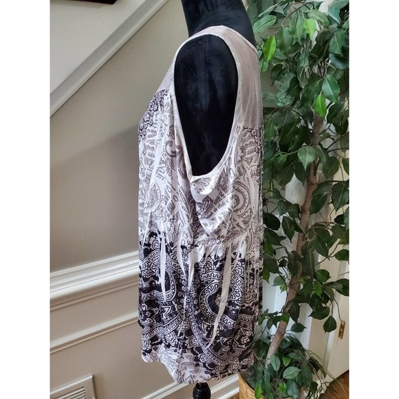 One World Women's Gray Polyester Sweetheart Neck Sleeveless Casual Top Blouse XL - Picture 8 of 13